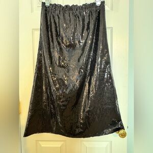 Serra Black Sequin Midi Skirt